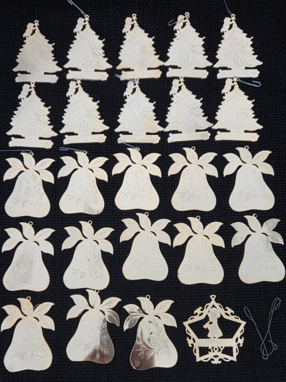 24 Vintage Brass Ornaments